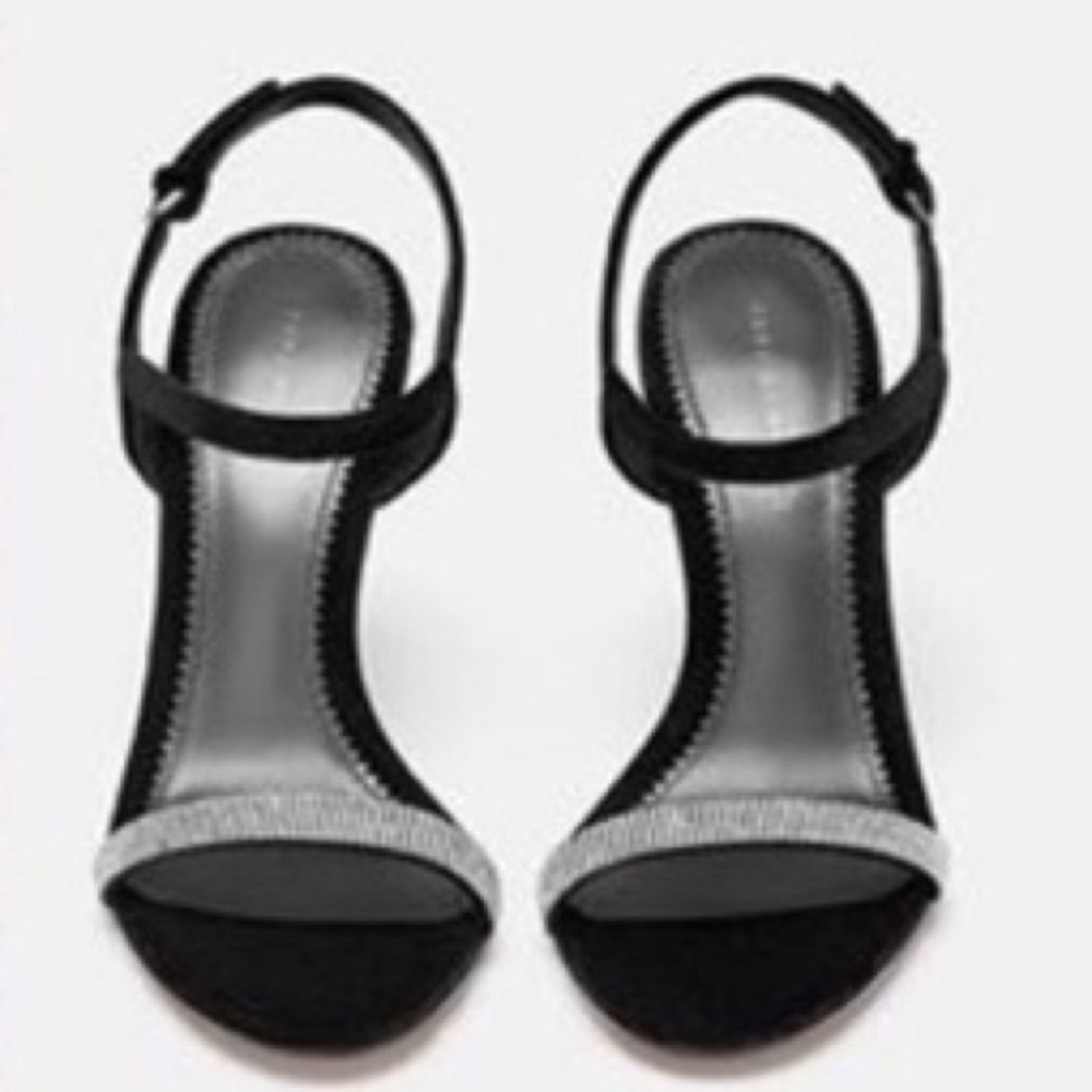 ❌SOLD❌ Zara Ankle Strap Sandals w/Rhinestones - Picture 2 of 6